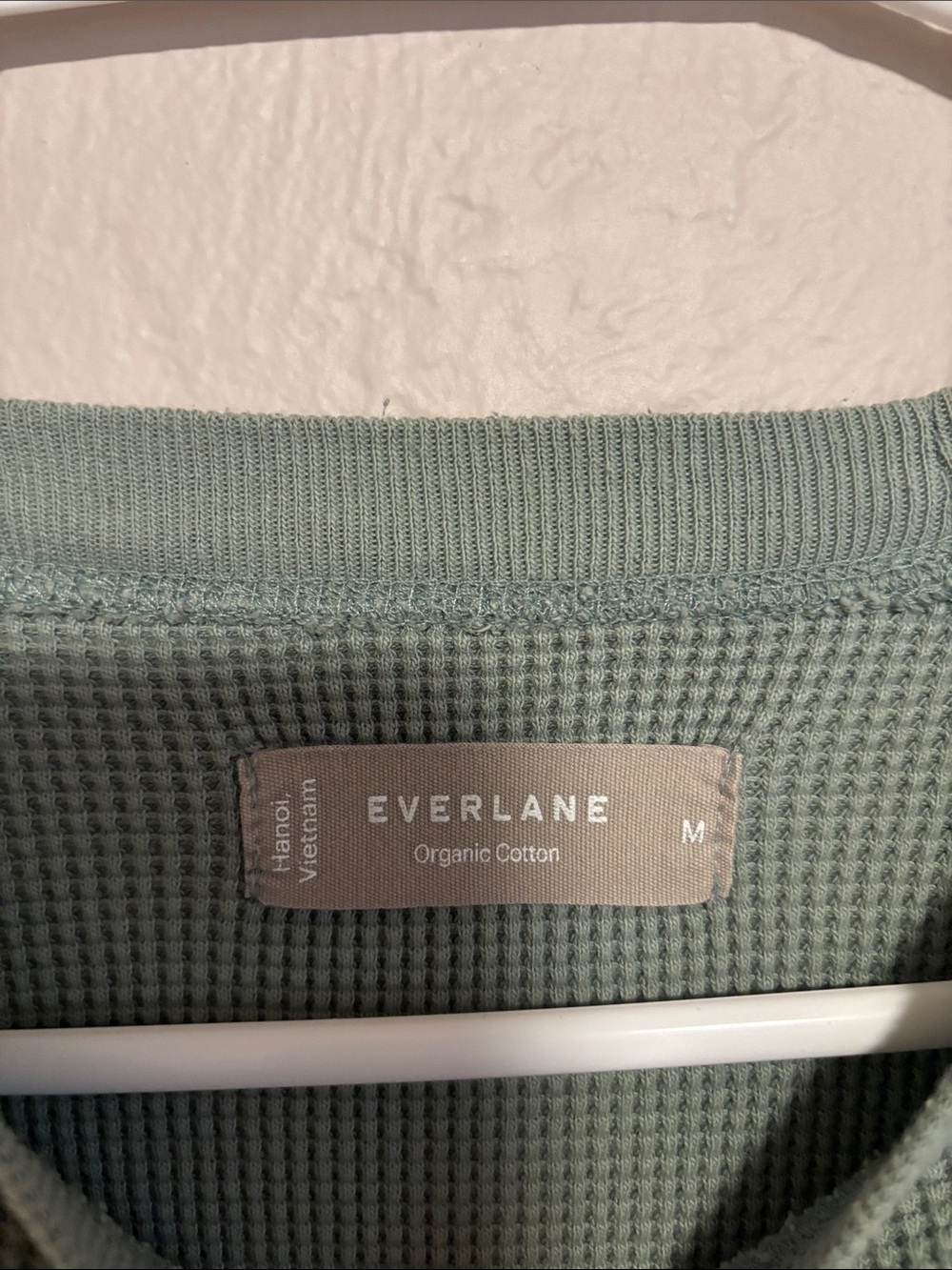 Everlane Waffle Crewneck Sweater - Sage Green - Picture 2 of 3